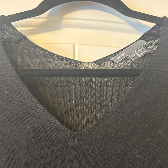 Vince Classic Black V-Neck Blouse - Picture 3 of 7